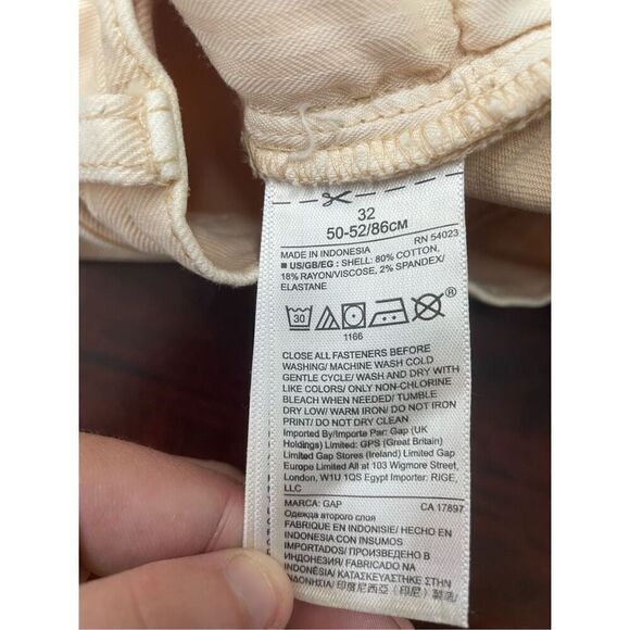 Gap True Skinny Ivory Colored Pants Size 32 - Picture 7 of 10